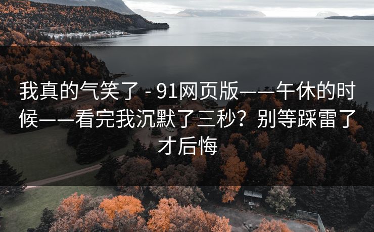 我真的气笑了 - 91网页版——午休的时候——看完我沉默了三秒？别等踩雷了才后悔